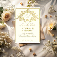 Elegante Elfenbein- und Goldene Hochzeit im Vintag