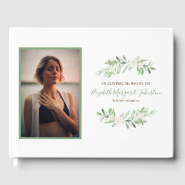 Elegante Elfenbeinblume auf der Beerdigung des Ged Gästebuch