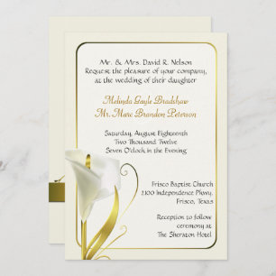 Elegante Elfenbeincalla-Lilien-Hochzeits-Einladung Einladung