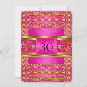 Elegante Elite Gold Rosa Geburtstagsfeier 4 Einladung