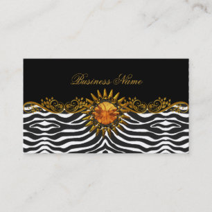Elegante Elite Klasse Schwarz Gold Zebra Tier Visitenkarte