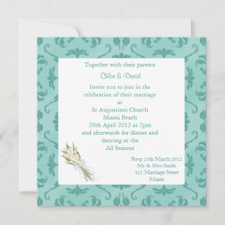 ELEGANTE EMBOSS DRUCKDRUCK GRÜNE WEDD EINLADUNG