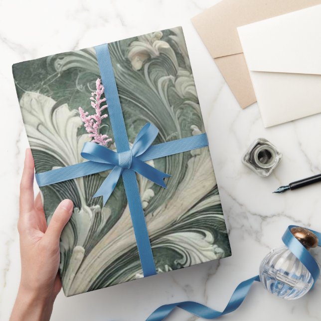 Elegante Emerald Baroque Geschenkpapier (Schenken)