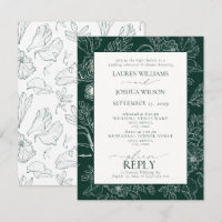 Elegante Emerald Green Floral Wedding Probe