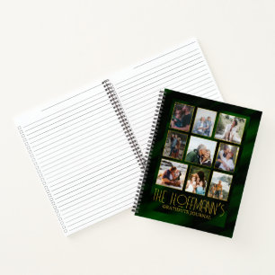 Elegante Emerald Green Gold 9 Foto Checkliste Notizbuch