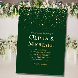 Elegante Emerald Green Gold Foil Wedding Folieneinladung