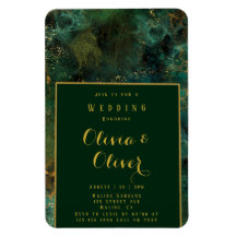 Elegante Emerald Green & Gold Glitzer Agate Weddin