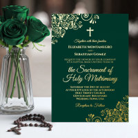 Elegante Emerald Green & Gold katholische Hochzeit