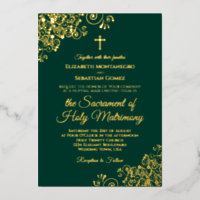 Elegante Emerald Green & Gold katholische Hochzeit
