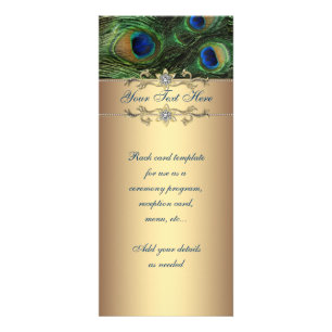 Elegante Emerald Green Gold Pfauenrackkarte Werbekarte