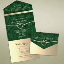 Elegante Emerald Green Gold Wedding