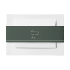Elegante Emerald Green & Gold Wedding Einladung Einladungsbanderole