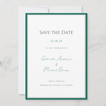 Elegante Emerald Green Minimalistisch Wedding Rett