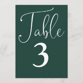 Elegante Emerald Green Simple Large Tischnummer