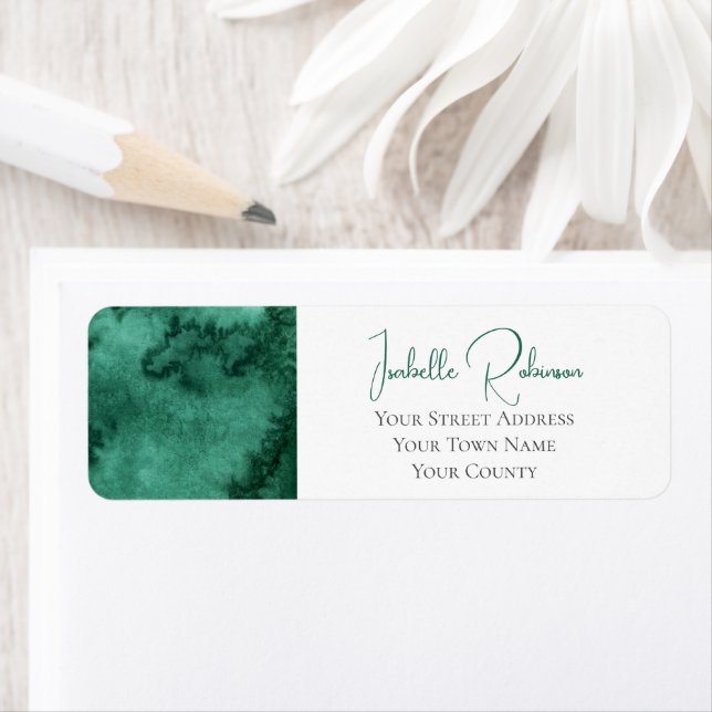 Elegante Emerald Green Watercolor Wash Wedding (Insitu)