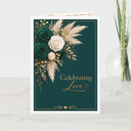 Elegante Emerald-Hochzeit zur Feier der Liebe Karte