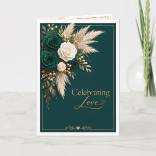 Elegante Emerald-Hochzeit zur Feier der Liebe Karte