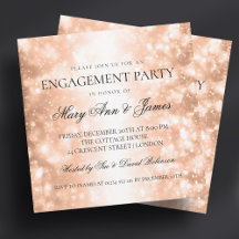 Elegante Engagement Party Rose Gold Shimmer Lights