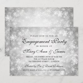 Elegante Engagement Party Winter Wonderland Silver Einladung