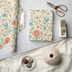 Elegante englische Shabby-Chic-Blumenkunst-Muster Geschenkpapier