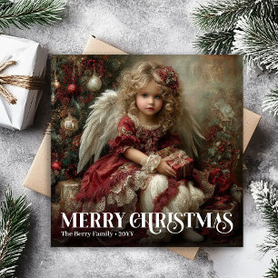 Elegante englische viktorianische Weihnachtskarte Feiertagskarte