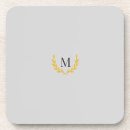 Elegante Equestre Goldkranz Monogramm Hochzeit Getränkeuntersetzer