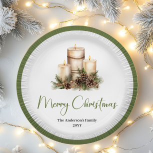 Elegante Erdig-Weihnachtliche Benutzerdefinierte F Pappteller