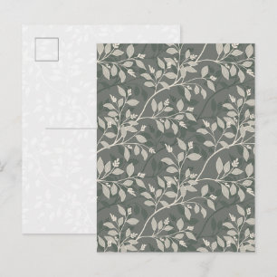 Elegante erdige Botanik der wandernden Blätter Postkarte