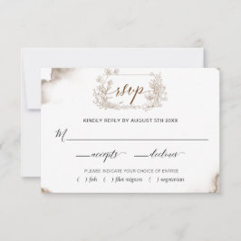 Elegante erdige Töne Wasserfarbe mit Optionen für  RSVP Karte