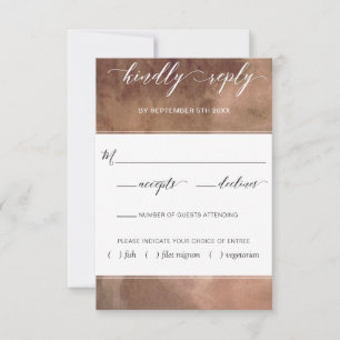 Elegante erdige Töne Wasserfarbe mit Optionen für  RSVP Karte