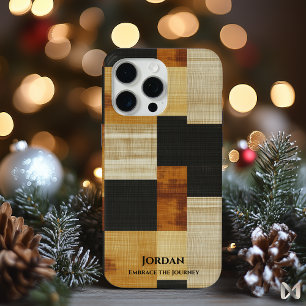 Elegante Erdtöne-Gitter – Harmonie in Schwarz und Case-Mate iPhone Hülle