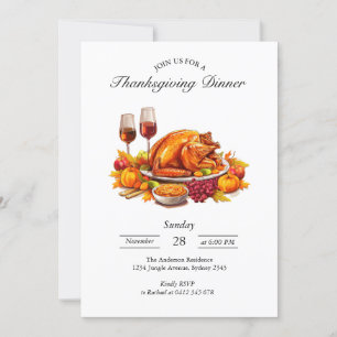 Elegante Erntedank Party Einladung Card