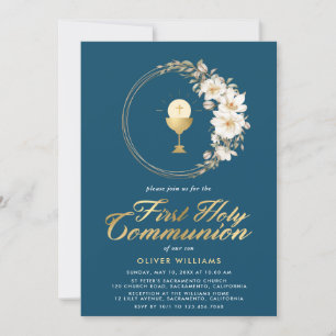 Elegante Erste Heilige Kommunion Einladung
