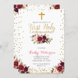 Elegante erste heilige Kommunions-Einladung Einladung