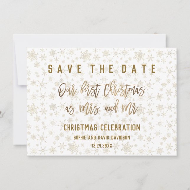Elegante Erste Weihnachtsfeier Save the Date (Vorderseite)