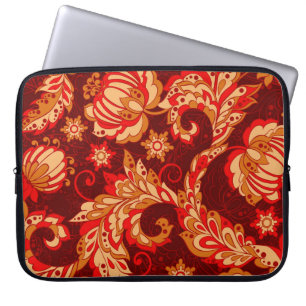 Elegante ethnische Blume Nahtloses Muster Laptopschutzhülle