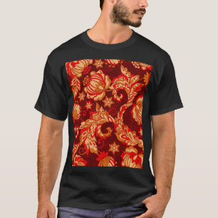 Elegante ethnische Blumen nahtloses Muster T-Shirt
