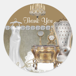 Elegante ETIKETTEN FÜR HOCHZEITSPAAR GESCHENK DANK Runder Aufkleber