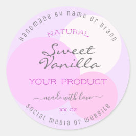 Elegante Etiketten für Pastel-Vorlagenprodukte Runder Aufkleber