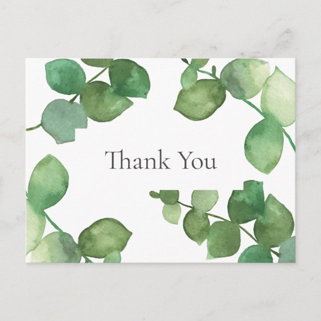 Elegante Eucalyptus-Blätter Business Postkarte (Vorderseite)