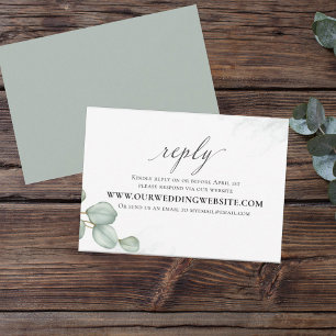 Elegante Eucalyptus-Blätter Einfache Via Website RSVP Karte