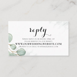 Elegante Eucalyptus-Blätter Einfache Via Website U Visitenkarte