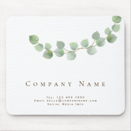 Elegante Eucalyptus-Blätter Feminine Business Name Mousepad