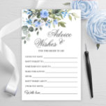 Elegante Eucalyptus Blue Rose Advice & Wish Card<br><div class="desc">Eukalyptus Greenery Advice Card Aquarellfarben. Für weitere Anpassungen klicken Sie bitte auf den Link "Weiter anpassen". Wenn Sie Hilfe benötigen,  kontaktieren Sie mich bitte.</div>
