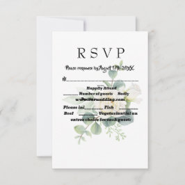 Elegante eucalyptus botanische Foto Response Card RSVP Karte