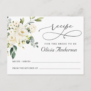 Elegante Eucalyptus Brautparty Rezept Card Postkarte