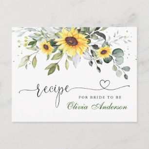 Elegante Eucalyptus Brautparty Rezept Card Postkarte