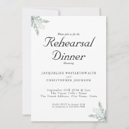 Elegante Eucalyptus Floral Wedding Probe Dinner Einladung