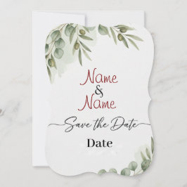 Elegante Eucalyptus Watercolor "Save the Date" Kar Save The Date