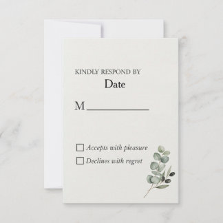 Elegante Eucalyptus Watercolor Wedding RSVP Card